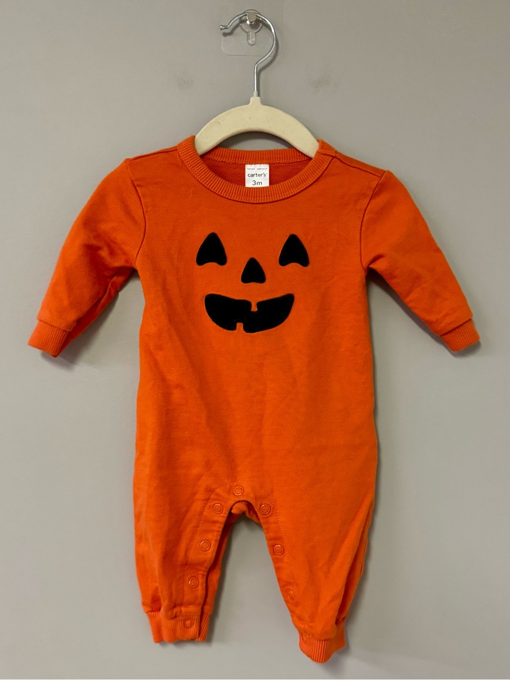 Carter's Orange Long-Sleeve Jack-O'-Lantern Footie